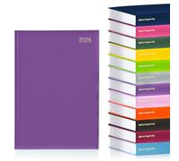 evelay Agenda 2025 A4, 2 páginas al día, tapa dura, agenda para escuela, hogar, oficina, uso personal (A4, morado)