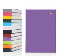 evelay Agenda 2025, A5, A4, página por día o vista semanal, delgada, 2 páginas por día, tapa dura, año completo, calendario diario, marcador de cinta, color morado (idioma español no garantizado)