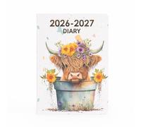 evelay Agenda académica 2026-2027, tamaño A5, página por día, agenda de mediados de año de agosto de 2026 a julio de 2027, tapa dura, agenda diaria