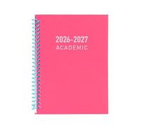 evelay Agenda académica 2026-2027, tamaño A5, vista semanal, agenda de mediados de año con espiral de plástico, agosto de 2026 a julio de 2027, tapa dura