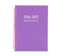 evelay Agenda académica 2026-2027, tamaño A5, vista semanal, agenda de mediados de año con espiral de plástico, agosto de 2026 a julio de 2027, tapa dura