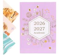 evelay Agenda académica 2026 2027, tamaño A5, vista semanal, agenda de mitad de año, tapa dura rosa, agosto de 2026 a julio de 2027, organizador para estudiantes y profesores con marcapáginas de cinta