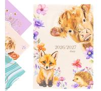 evelay Agenda académica 2026 2027, tamaño A5, vista semanal, con diseño de vaca de las tierras altas, zorros y erizos, agenda de mitad de año, de agosto de 2026 a julio de 2027, organizador de