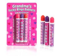 evelay Best Grandma Bingo Dabber - Juego de 3 marcadores de colores en morado, rosa y rojo, tinta suave sin ensuciar, bolígrafos de fácil agarre para noches de bingo, regalo divertido para juegos