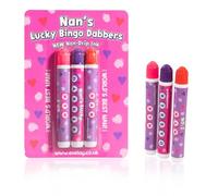 evelay Best Nan Bingo Dabber - Juego de 3 marcadores de colores en morado, rosa y rojo, tinta suave sin ensuciar, bolígrafos de fácil agarre para noches de bingo, regalo divertido para juegos