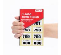 evelay Cloakroom - Boletos numerados para sorteo de tombola 1-1000, color amarillo