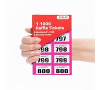 evelay Cloakroom - Boletos numerados para sorteo de tombola 1-1000, color rosa