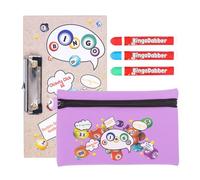 evelay Juego de regalo para estuche de bingo Dabber | 3 dabbers de bingo | 1 tabla de bingo con clip | Bolsa de almacenamiento con tirador de cremallera de número de la suerte | Tinta antigoteo | 6