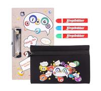 evelay Juego de regalo para estuche de bingo Dabber | 3 dabbers de bingo | 1 tabla de bingo con clip | Bolsa de almacenamiento con tirador de cremallera de número de la suerte | Tinta antigoteo | 6