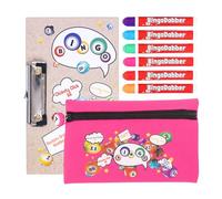 evelay Juego de regalo para estuche de bingo Dabber | 6 dabbers de bingo | 1 tabla de bingo con clip | Bolsa de almacenamiento de bingo con tirador de cremallera de número de la suerte | Tinta