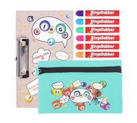 evelay Juego de regalo para estuche de bingo Dabber | 6 dabbers de bingo | 1 tabla de bingo con clip | Bolsa de almacenamiento de bingo con tirador de cremallera de número de la suerte | Tinta
