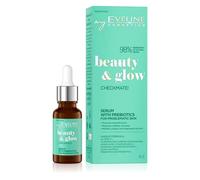 EVELINE Beauty&Glow ¡Jaque Mate! Sérum Con Prebióticos Para Pieles Problemáticas Vegano Previene Los Radicales Libres Calma 98% Ingredientes Naturales Con 7% Complejo Perfeccionador 18ml