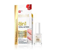 Eveline Cosmetics 8in1 Total Action Suero Concentrado para Uñas Acondicionador + Fortalecedor + Endurecedor con Partículas Doradas | 12ml | Tratamiento Reparador | Fácil aplicación | Efecto reluciente