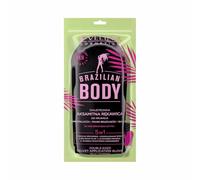 Eveline Cosmetics Cuerpo brasileño de doble cara exfoliante e hidratante guante con microfibra suave