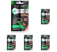 Eveline Cosmetics Canabis Skin Care Masque Facial Carbone 3In1 7Ml 7 ml (Paquete de 5)