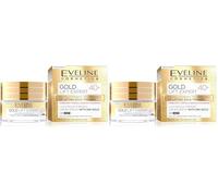 Eveline Cosmetics Gold Lift Expert Lujoso suero reafirmante con oro de 24 quilates 40+ Crema facial hidratante antiarrugas | 50ML | Sérum facial para pieles maduras y sensibles (Paquete de 2)