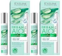 Eveline Cosmetics JB15ACRO Orgánico Aloe + Colágeno Rol-on Hidratante Rol-on contorno de ojos, 15 ml (Paquete de 2)