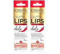 Eveline Cosmetics Oh! My Lips Plumping - Brillo de labios con ácido hialurónico y extracto de chili - Booster instantáneo de volumen, aguacate, cáñamo, macadamia y mezcla de aceite de ricino, fórmula
