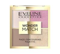 Eveline Cosmetics Paleta facial multifuncional Wonder Match - Bronceador, colorete, iluminador y polvo - Fórmula vegana con aroma a chocolate para maquillaje de día y de noche