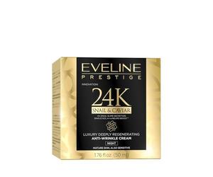 Eveline Cosmetics Prestige 24k Crema facial de noche antiarrugas con caracol y caviar 50 ml