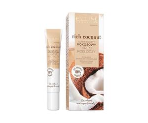 EVELINE COSMETICS Rich Coconut Ultra Rich Under Eye Cream Efecto suavizante Reduce las arrugas Ojeras Hinchazones Fórmula vegana de base orgánica 97% natural Día y noche 20 ml