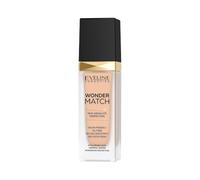 Eveline Cosmetics Wonder Match base de maquillaje adaptativa, cobertura modulable, acabado satinado, fórmula sin aceite con ácido hialurónico, agua termal y extracto de açaí, 30 ml