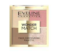 Eveline Cosmetics Wonder Match - Paleta facial vegana multifuncional con bronceador, colorete, iluminador y polvo de fijación, con aroma a chocolate