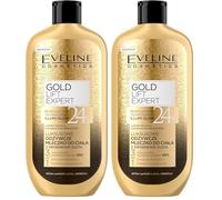 Eveline LUXURY Gold & Caviar Bálsamo corporal con polvo de oro de 24 quilates, 350 ml (Paquete de 2)