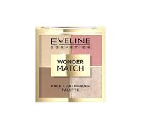 Eveline Cosmetics Wonder Match - Paleta facial vegana multifuncional con bronceador, colorete, iluminador y polvo de fijación, con aroma a chocolate