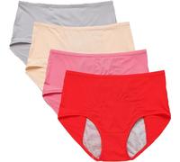 Evella ropa interior a prueba de fugas, Ultra absorbente de tres capas a prueba de fugas ropa interior de las señoras mayores de 60 años, pantalones de incontinencia lavables (4piezas -C,L)