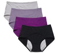 Evella ropa interior a prueba de fugas, Ultra absorbente de tres capas a prueba de fugas ropa interior de las señoras mayores de 60 años, pantalones de incontinencia lavables (4piezas -D,XS)