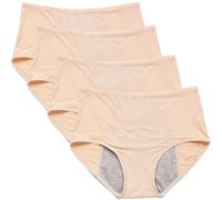 Evella ropa interior a prueba de fugas, Ultra absorbente de tres capas a prueba de fugas ropa interior de las señoras mayores de 60 años, pantalones de incontinencia lavables (4piezas -B,XL)