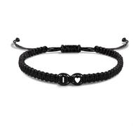 EVEMATE Pulsera con Letra y Corazón para parejas y amigos - Inicial A-Z nombre - Pulsera-trenzada de la amistad para mujeres, hombres y niños (I)
