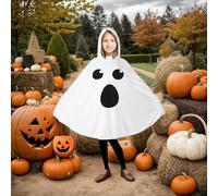 Evember Poncho Fantasma Para Niños Pequeños, Capa de Fantasma con Capucha para Disfrazarse en Halloween, Traje para Fiestas Temáticas y Obras de Teatro, Carnavales y Actividades de Juego de Roles