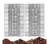 Evember Tabla de tallas de molido de café, tarjeta de guía de tallas de molienda, guía de medición de granos de café, regla de comparación de grosores para cocina, principiantes, viajes, mujeres