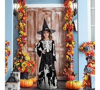 Evember Traje De Bruja Para Niñas - Vestido De Niña Con Sombrero - Accesorios Creativos Y Cómodos Para Fiestas De Halloween Y Cumpleaños Infantiles