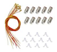 Evemodel 10 bombillas LED blancas con rosca y soporte, 9 V-14 V