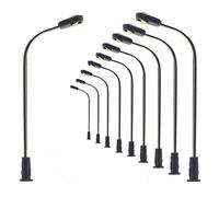 Evemodel 10 piezas carril Z 1:200 modelo lámpara látigo lámparas de calle altura flexible iluminación iluminación modelismo decoración (blanco frío)