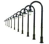 Evemodel L005 10 piezas de farolas para modelismo ferroviario para escala HO y N 5cm LED 12v.