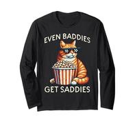 Even Baddies Get Saddies Cat Funny Dichos Hombres Mujeres Niños Manga Larga