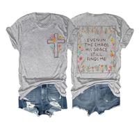 Even in The Chaos His Grace Finds Me Camisa retro de flores silvestres cristiana religiosa cristiana religiosa camisa unisex, gris, XXL