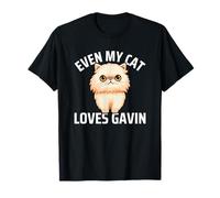 Even My Cat Loves Gavin Birthday First Name Persian Mom Dad Camiseta