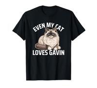 Even My Cat Loves Gavin Birthday First Name Ragdoll Mom Dad Camiseta