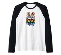 Even My Dog Is Gay | Funny Rainbow Pride Pet Design apparels Camiseta Manga Raglan