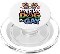 Even My Dog Is Gay | Funny Rainbow Pride Pet Design apparels PopSockets PopGrip para MagSafe