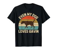 Even My Dog Loves Gavin Birthday First Name Chocolate Lab Camiseta