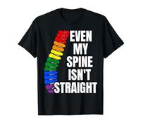 Even My Spine Is Not Straight Rainbow Funny LGBT Pride Camiseta