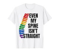 Even My Spine Is Not Straight Rainbow Funny LGBT Pride Camiseta