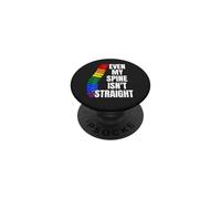Even My Spine Is Not Straight Rainbow Funny LGBT Pride PopSockets PopGrip Adhesivo