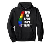 Even My Spine Is Not Straight Rainbow Funny LGBT Pride Sudadera con Capucha